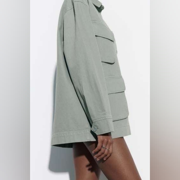 ZARA UTILITY OVERSHIRT - Picture 4 of 12